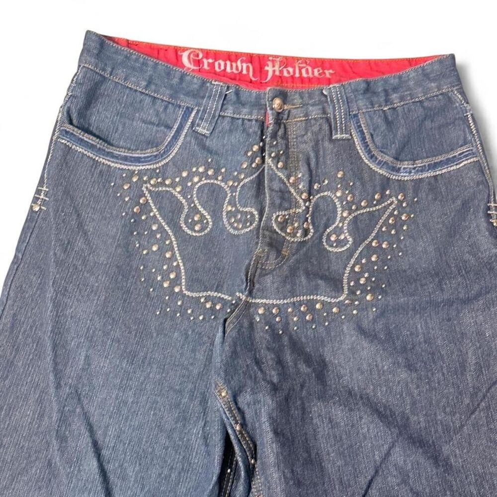(2006-2009) Crown Holder Rhinestone Crown Jeans - Dark Wash - 36